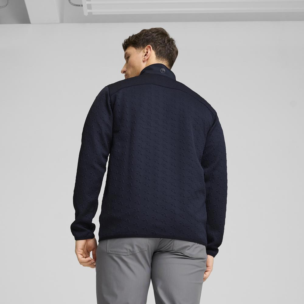 PUMA 高爾夫系列AP緹花半開襟長袖上衣 男性