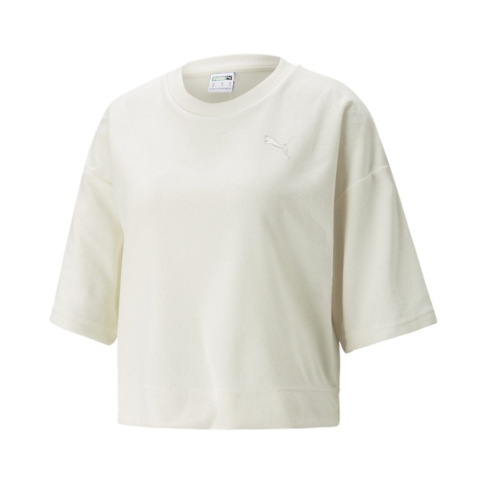 PUMA 基本系列Cat毛巾綿短版短袖T恤 女性