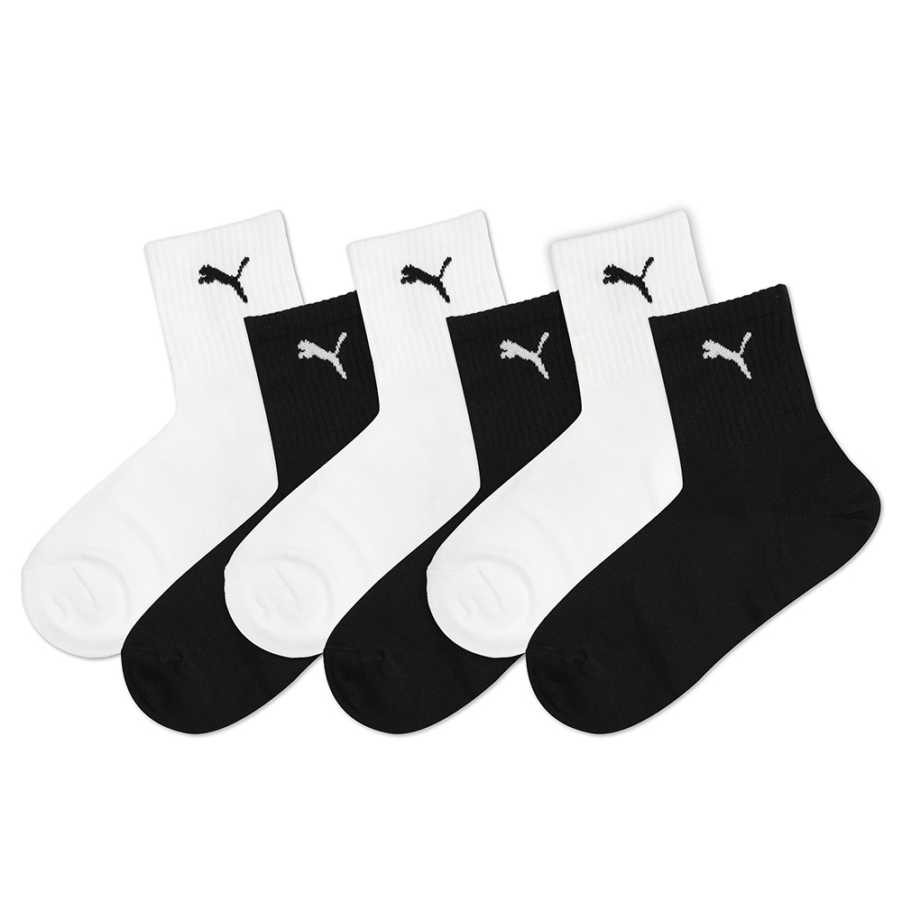 PUMA Fashion 素色跳豹直角短統襪 6雙組 男女共同