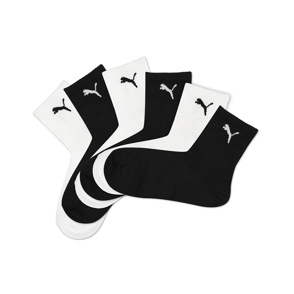 PUMA Fashion 素色跳豹直角短統襪 6雙組 男女共同
