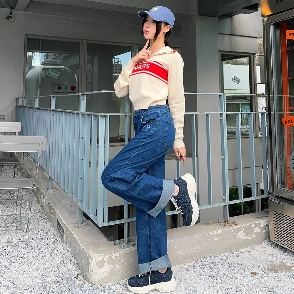 MLB 女版丹寧牛仔褲 紐約洋基隊 (3FDPB1144-50INL)