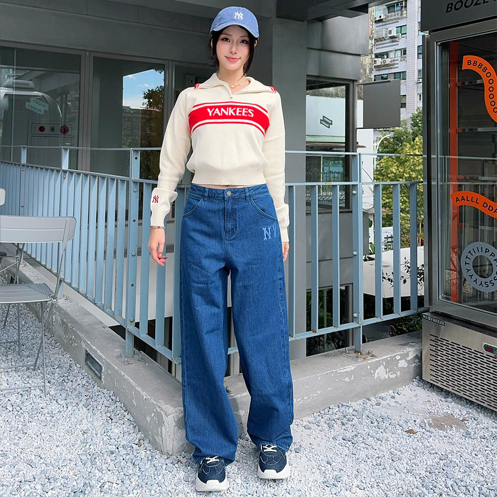 MLB 女版丹寧牛仔褲 紐約洋基隊 (3FDPB1144-50INL)