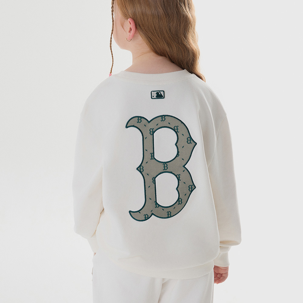 MLB KIDS 大學T 童裝 Monogram系列 波士頓紅襪隊 (7AMTMD244-43CRS)
