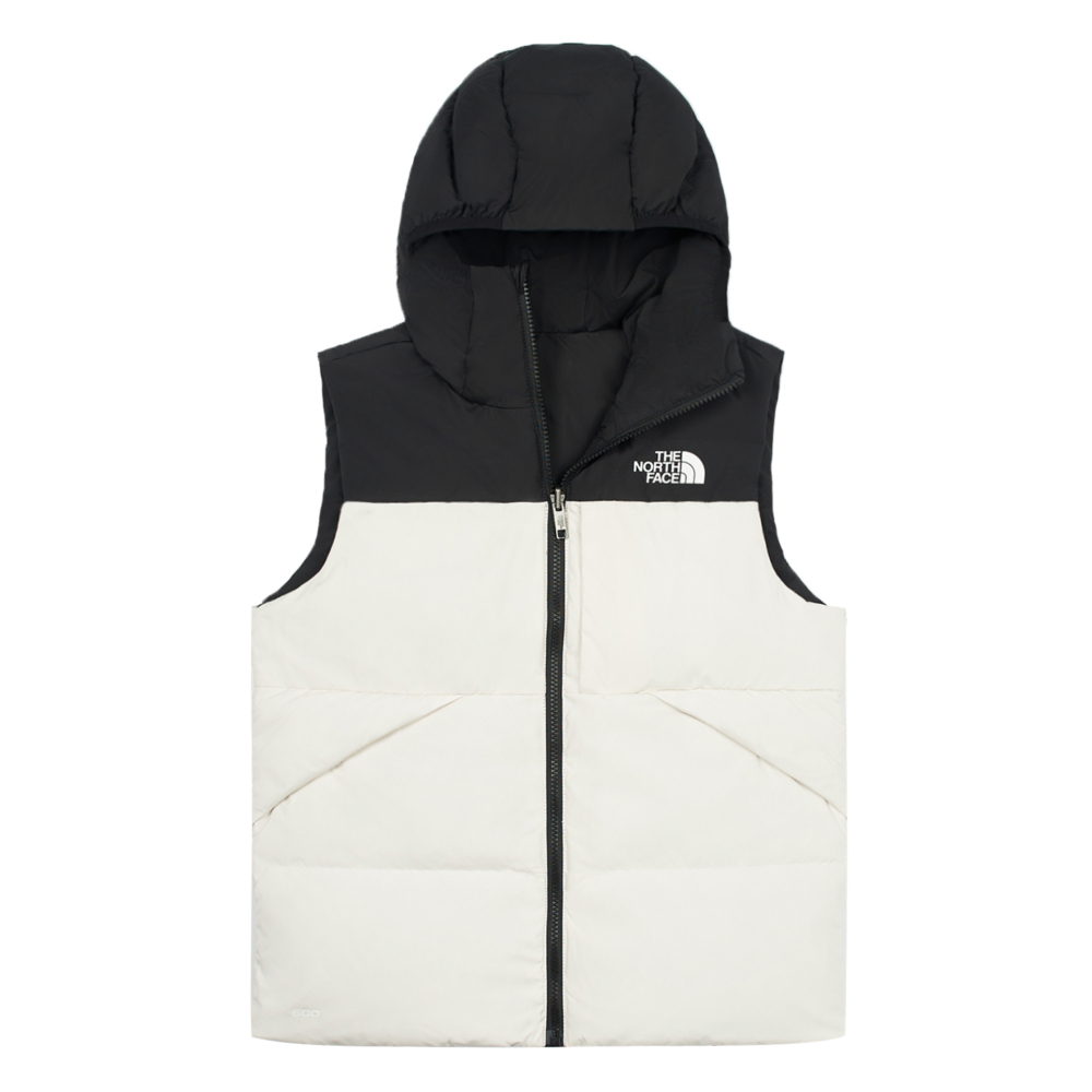 The North Face北面兒童米白色防潑水舒適保暖兩面穿連帽羽絨背心｜89XRROU
