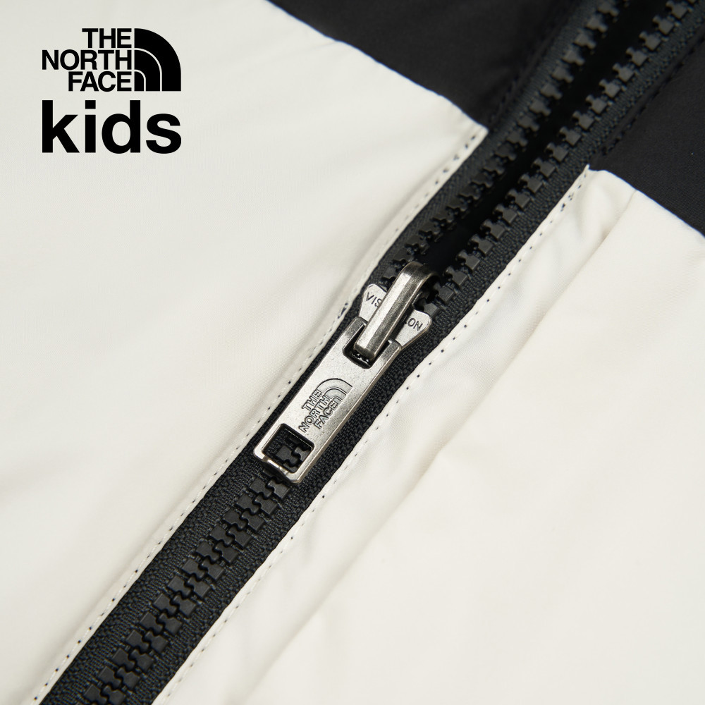 The North Face北面兒童米白色防潑水舒適保暖兩面穿連帽羽絨背心｜89XRROU