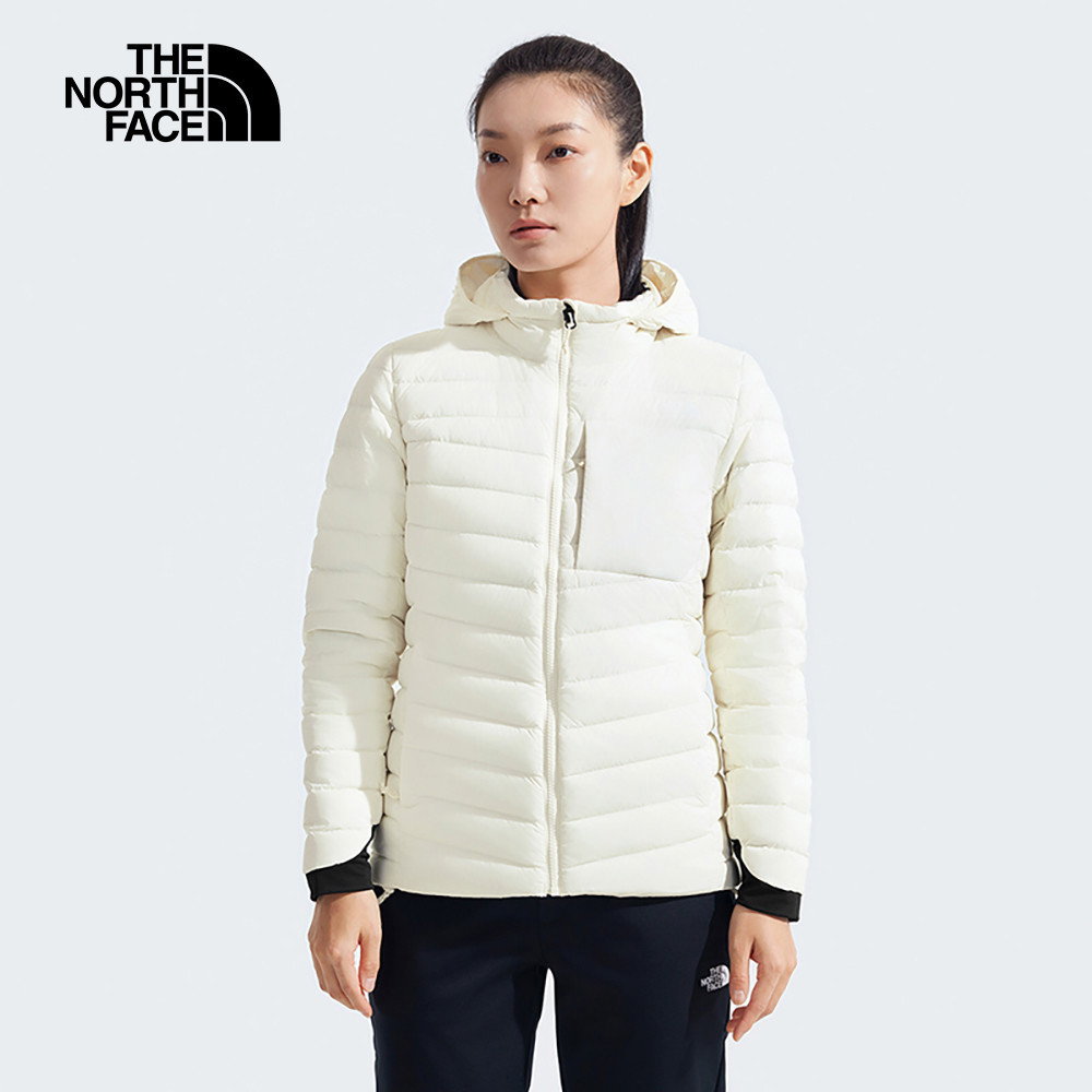 【10/27 12點限時搶購】The North Face北面女款米白色防潑水保暖連帽羽絨外套｜89Y4QLI
