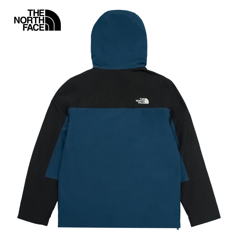 The North Face北面男款藍黑拼接防水透氣保暖連帽抓絨內裡三合一外套｜89YX7OW