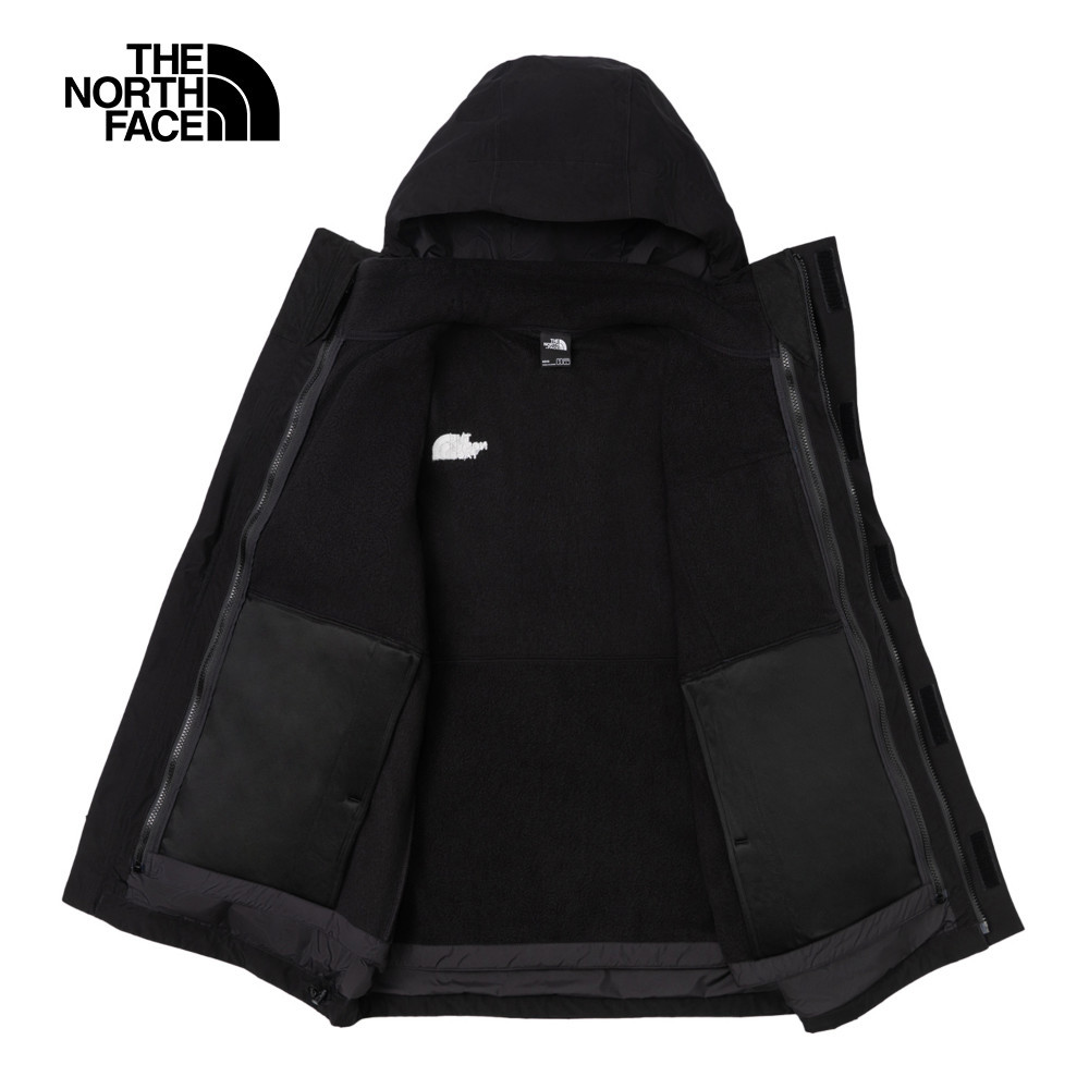 【10/27 00點限時搶購】The North Face北面男款黑色防水透氣保暖連帽抓絨內裡三合一外套｜89YXJK3