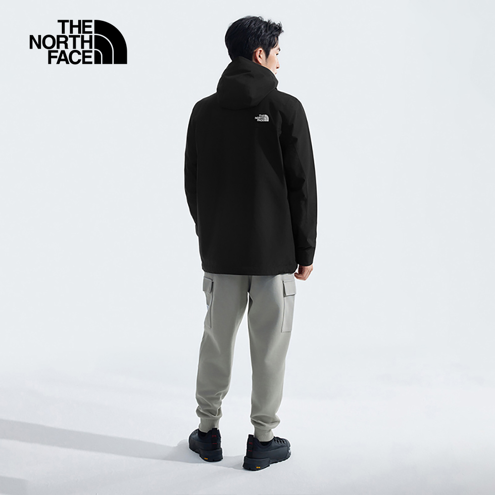 【10/27 00點限時搶購】The North Face北面男款黑色防水透氣保暖連帽抓絨內裡三合一外套｜89YXJK3