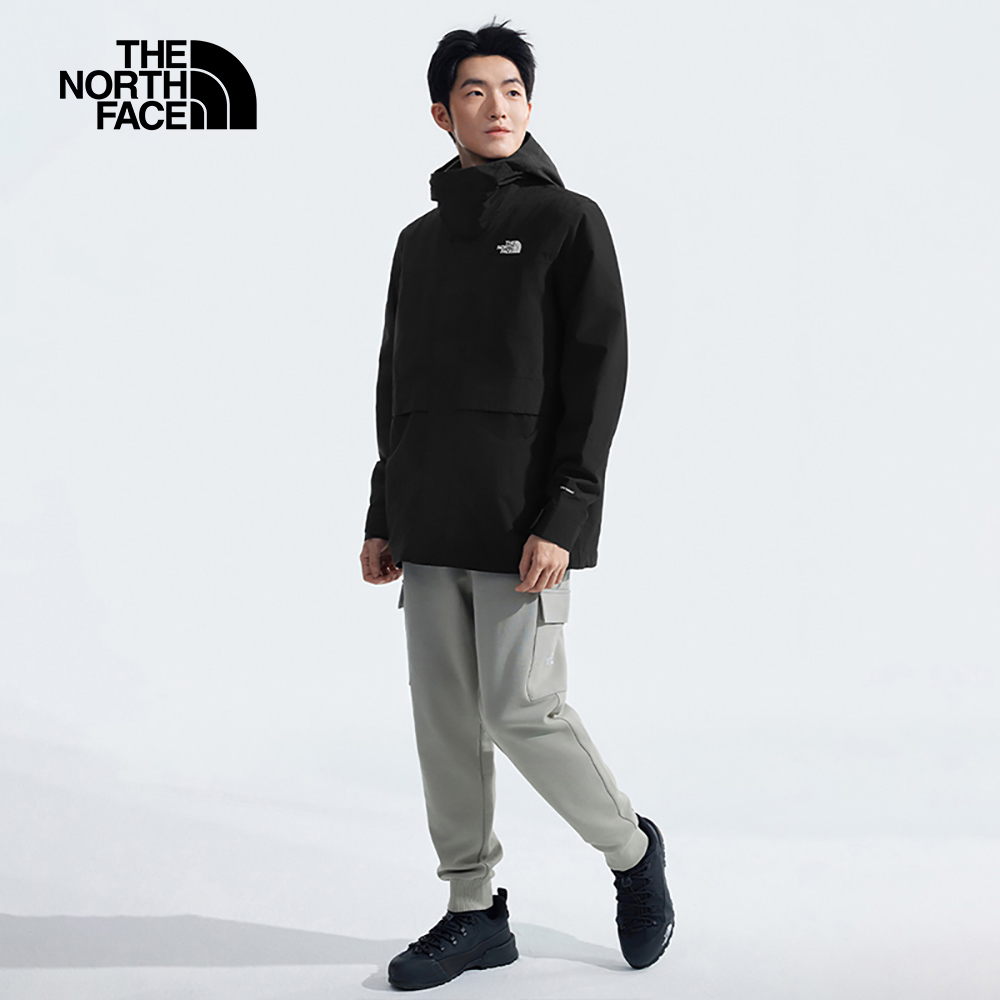 【10/27 00點限時搶購】The North Face北面男款黑色防水透氣保暖連帽抓絨內裡三合一外套｜89YXJK3