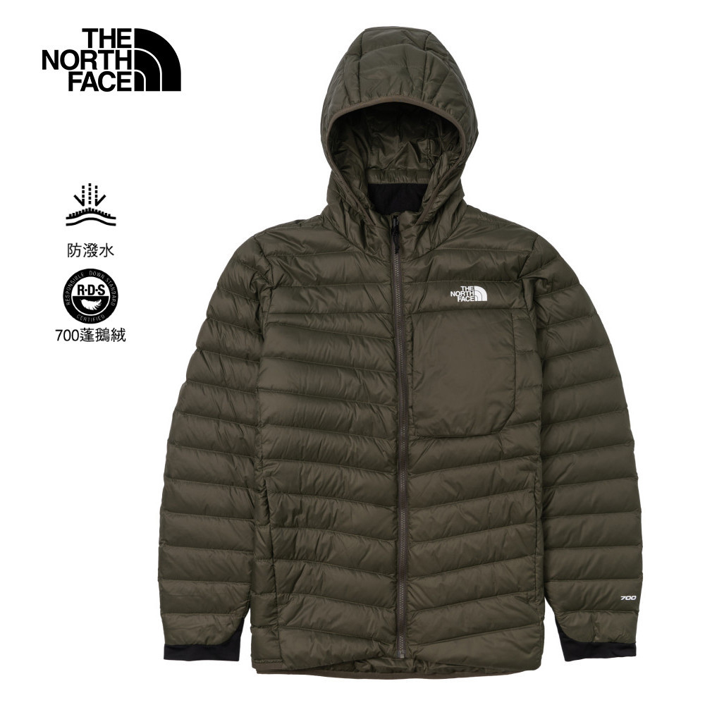 【10/27 12點限時搶購】The North Face北面男款灰褐色防潑水舒適保暖連帽羽絨外套｜89ZQ21L