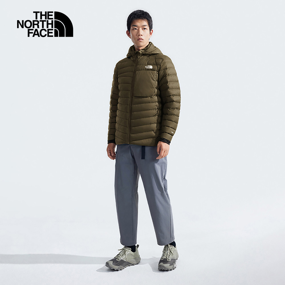 【10/27 12點限時搶購】The North Face北面男款灰褐色防潑水舒適保暖連帽羽絨外套｜89ZQ21L