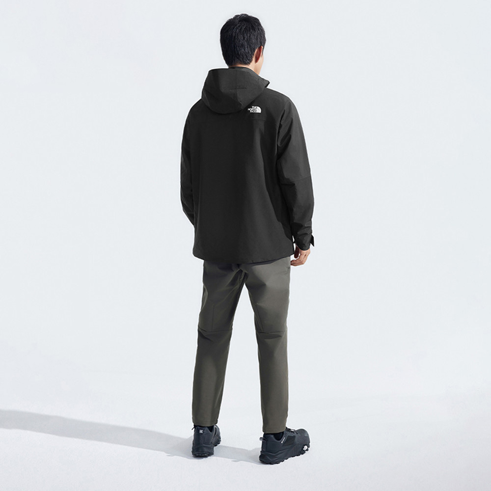 The North Face北面男款黑色防水透氣舒適保暖連帽抓絨內裡三合一外套｜89ZSJK3