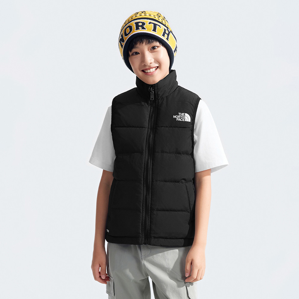 The North Face北面兒童黑色防水透氣舒適保暖連帽羽絨內裡三合一外套｜8A3GKX7
