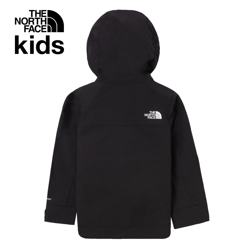 The North Face北面兒童黑色防水透氣舒適保暖連帽羽絨內裡三合一外套｜8A3GKX7