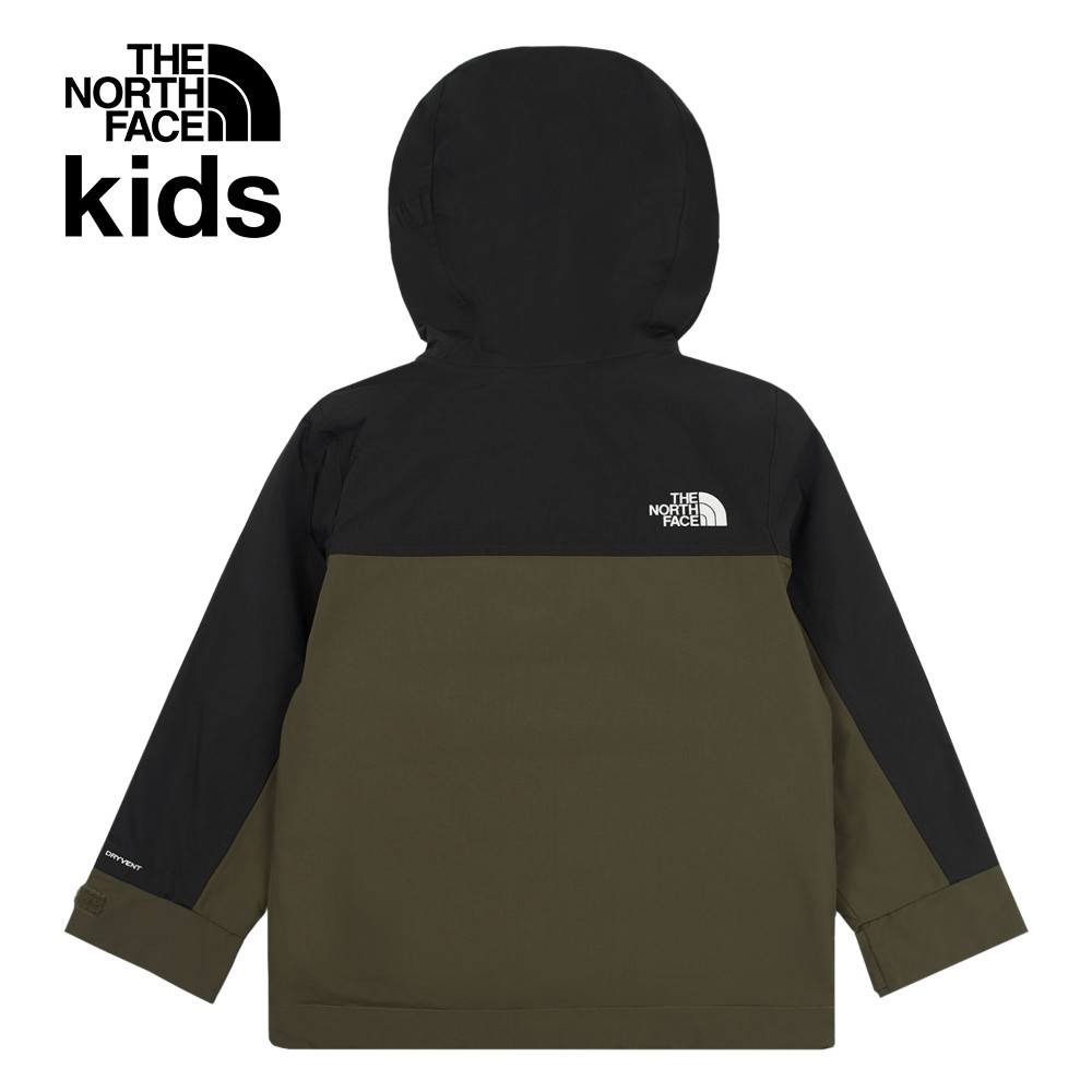The North Face北面兒童綠色防水透氣舒適保暖連帽羽絨內裡三合一外套｜8A3GROY