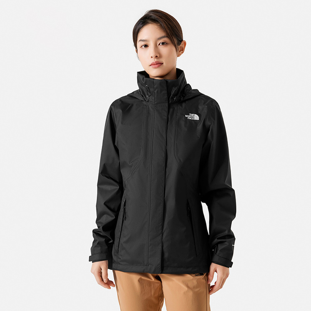 【限時搶購】女款黑色防水透氣可調節收納連帽衝鋒衣｜8AV8JK3