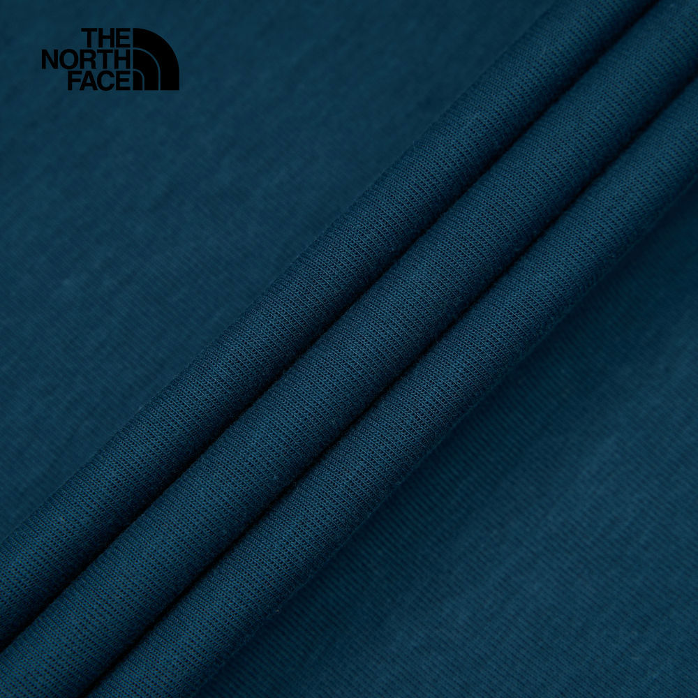 The North Face北面男款藍色背部山峰印花設計長袖大學T｜8AT91NO