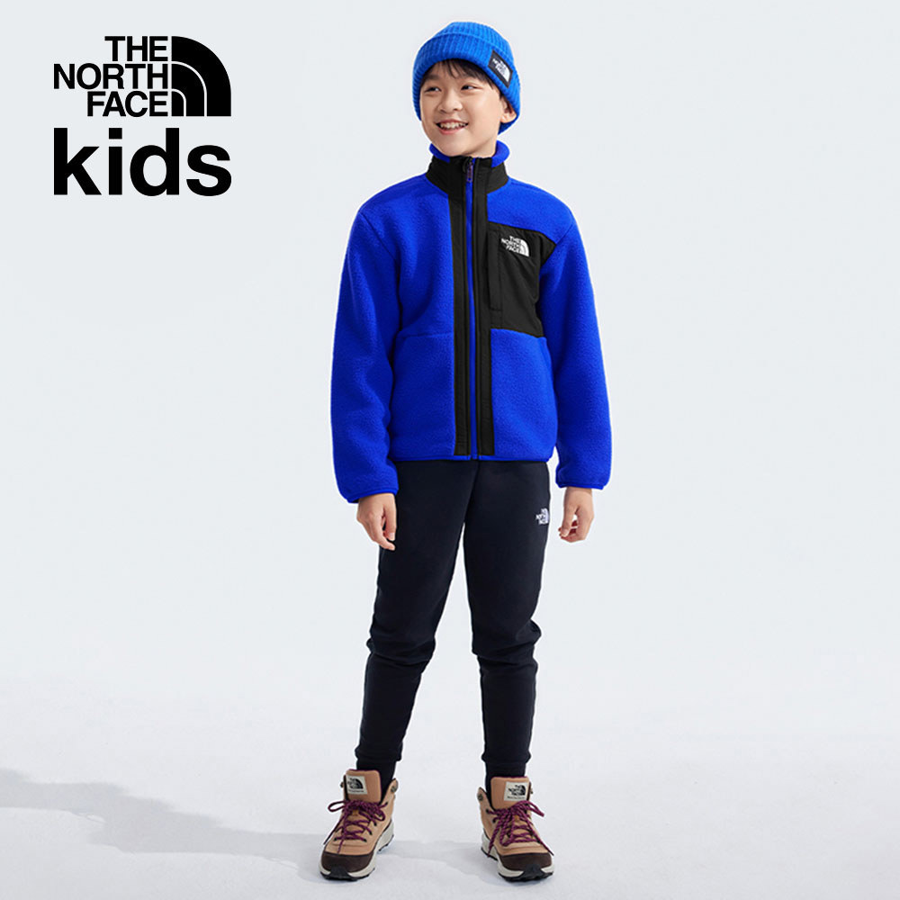 【10/26 00點限時搶購】The North Face北面兒童藍色舒適保暖休閒立領抓絨外套｜8AZGCZ6