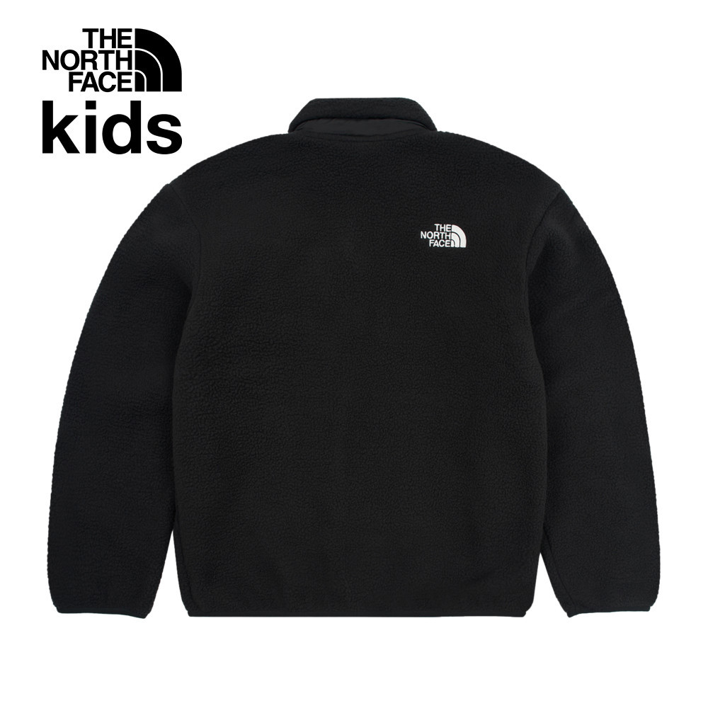 The North Face北面兒童黑色舒適保暖休閒立領抓絨外套｜8AZGJK3