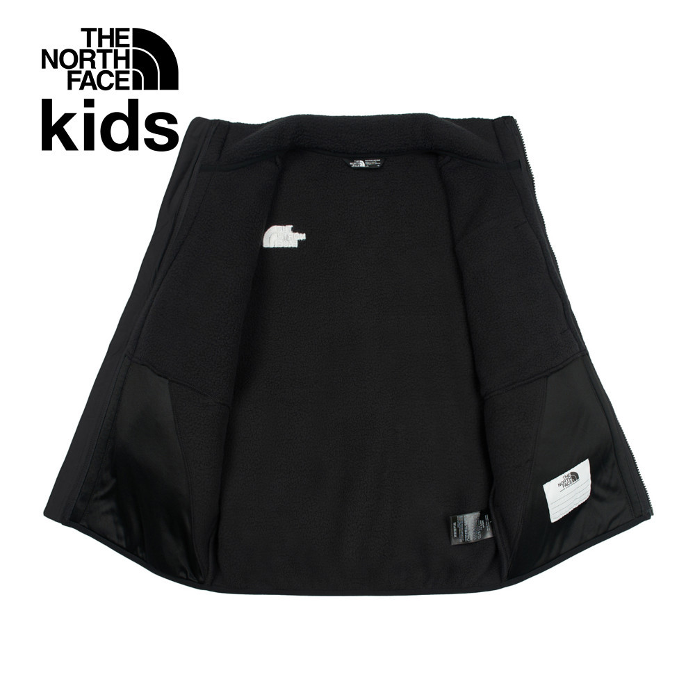 The North Face北面兒童黑色舒適保暖休閒立領抓絨外套｜8AZGJK3