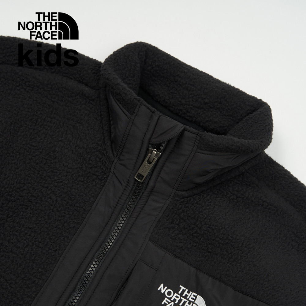 The North Face北面兒童黑色舒適保暖休閒立領抓絨外套｜8AZGJK3