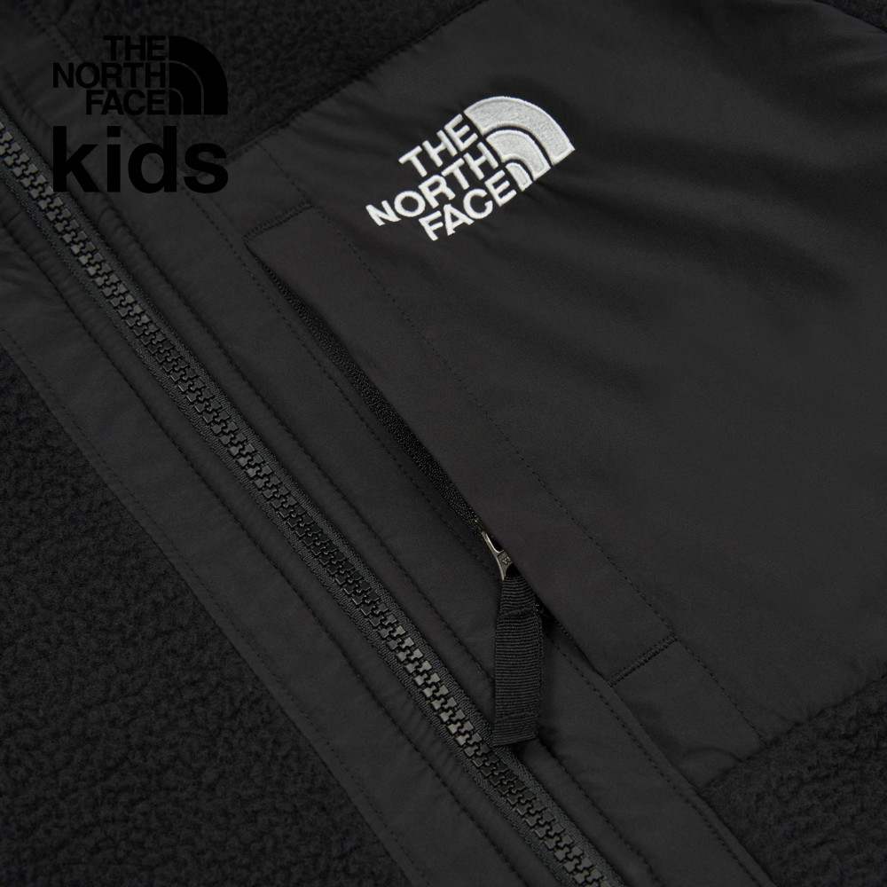 The North Face北面兒童黑色舒適保暖休閒立領抓絨外套｜8AZGJK3