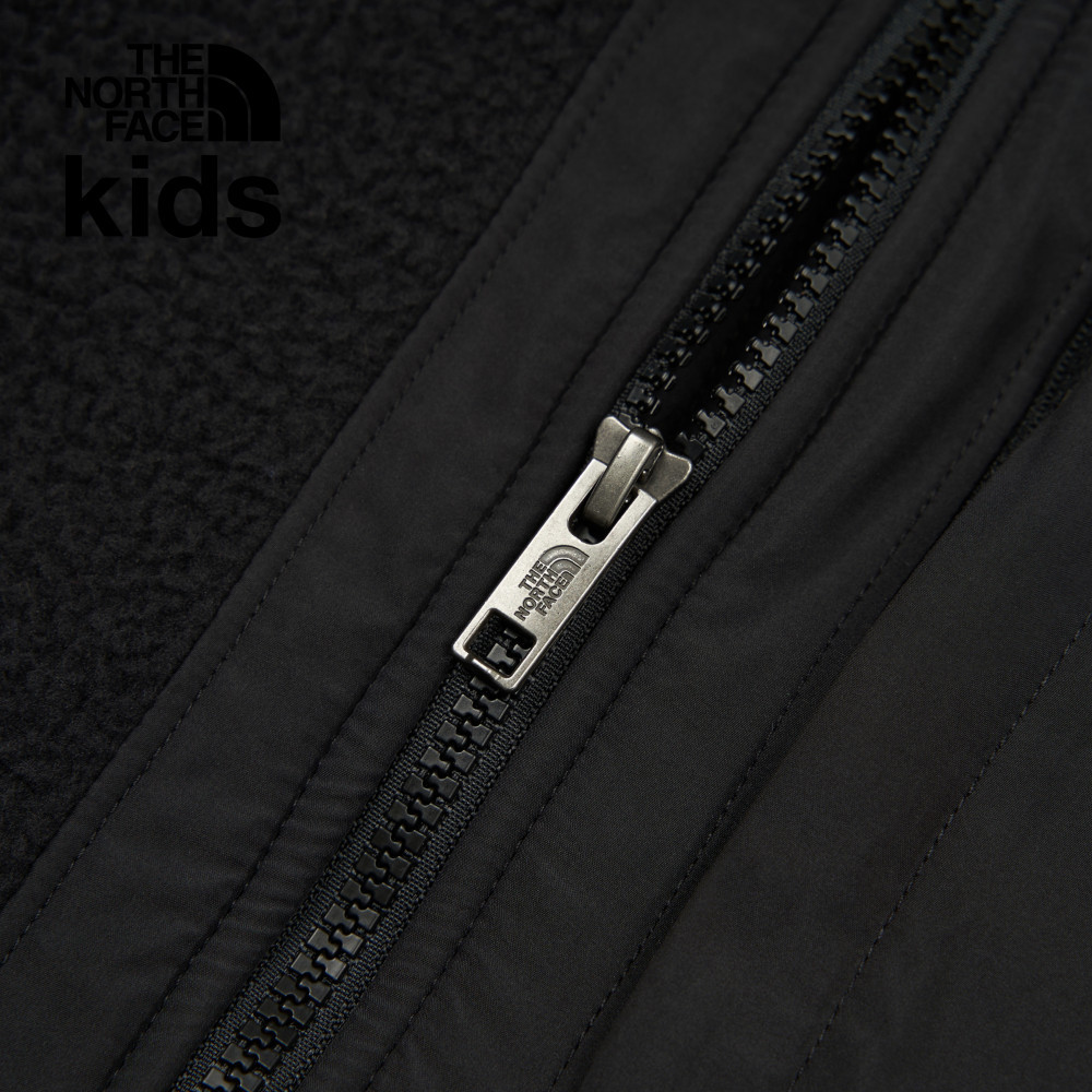 The North Face北面兒童黑色舒適保暖休閒立領抓絨外套｜8AZGJK3