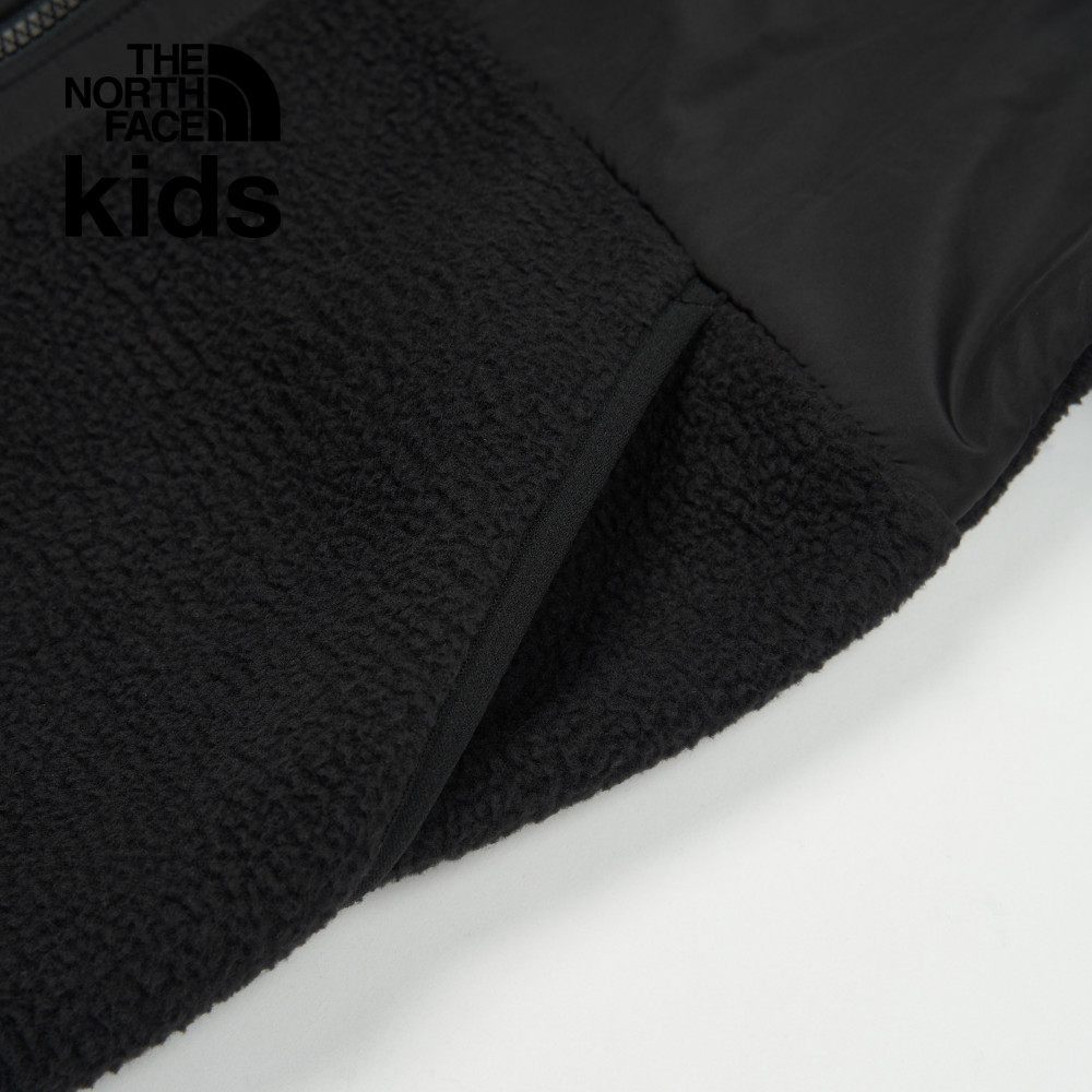 The North Face北面兒童黑色舒適保暖休閒立領抓絨外套｜8AZGJK3