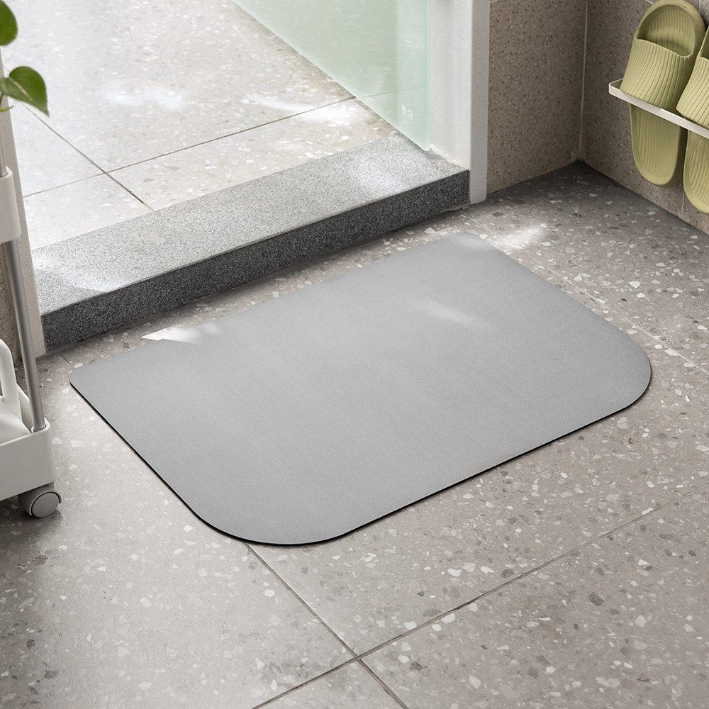 懶角落珪藻土地墊灰色