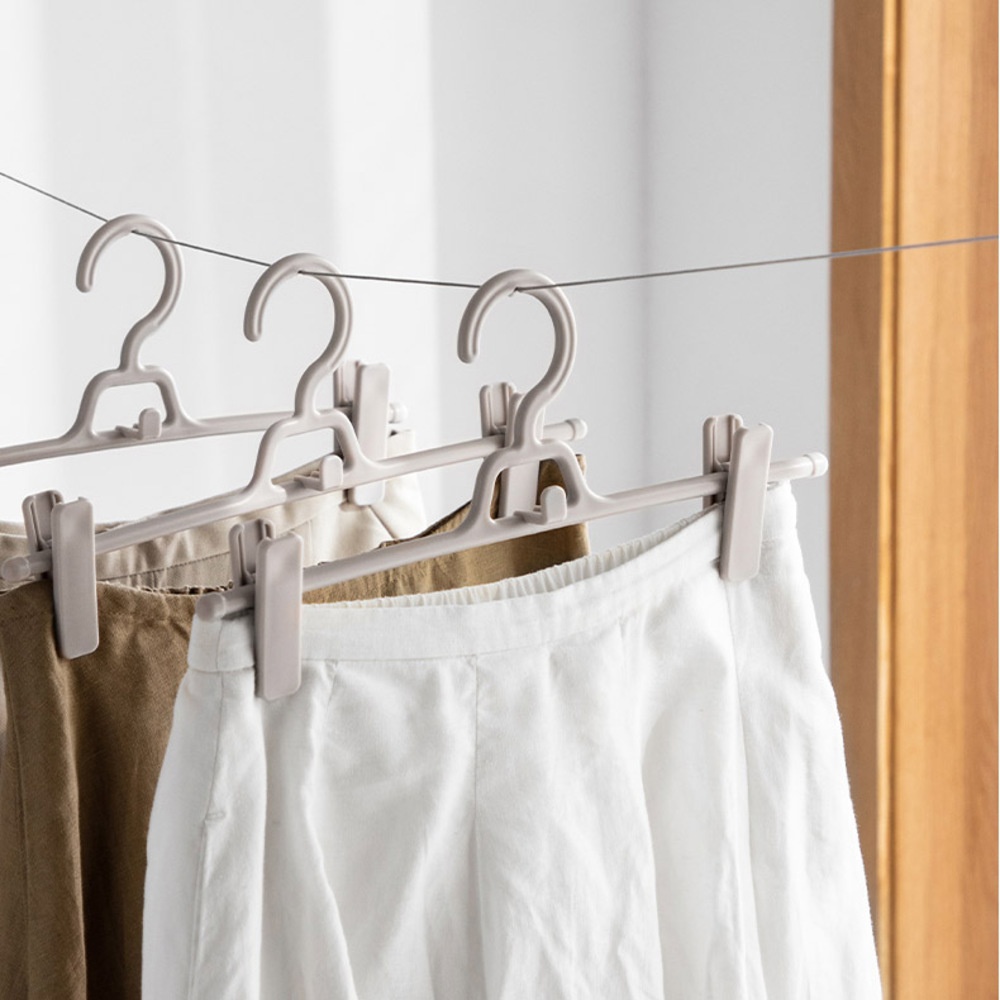 懶角落可疊加褲架-灰杏色五入