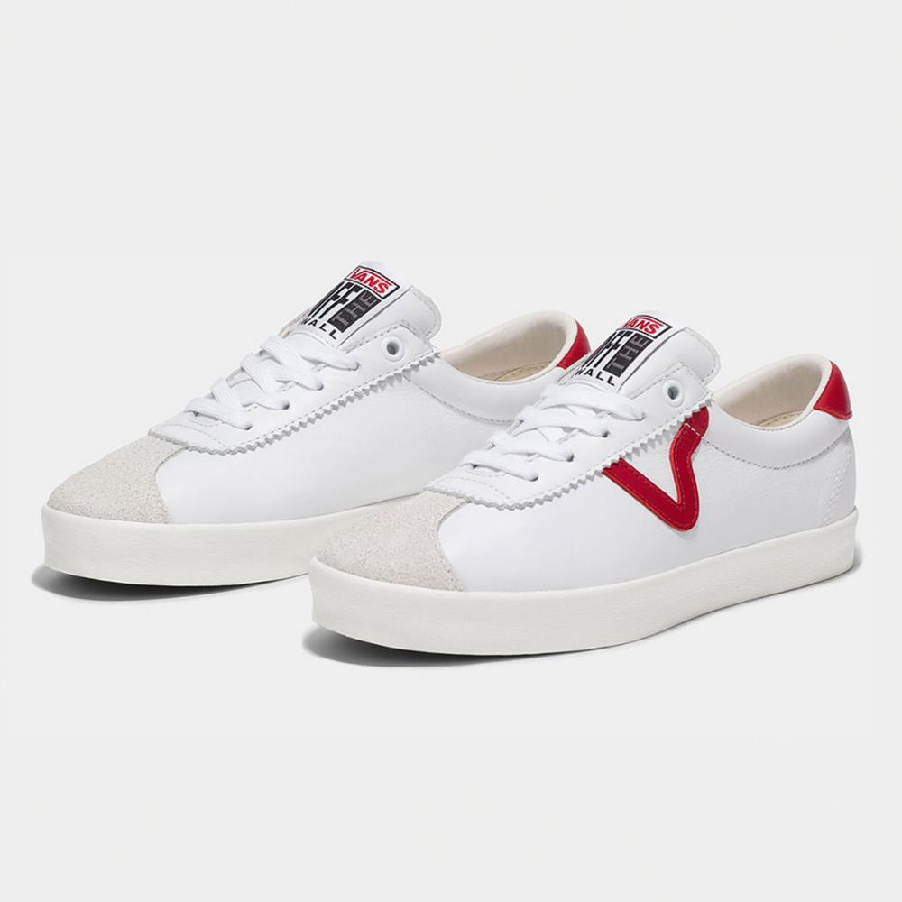 Vans Premium LX Sport Low 73 男女款白色/紅色滑板鞋