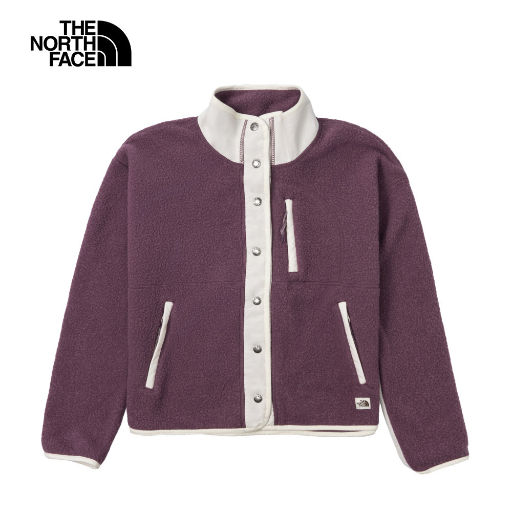 The North Face北面女款紫色保暖立領抓絨外套｜5AYL0I3