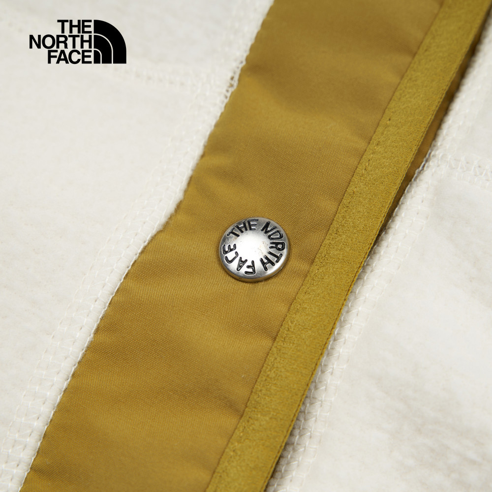 【限時搶購】女款白綠拼接保暖立領抓絨外套｜5AYL0I5