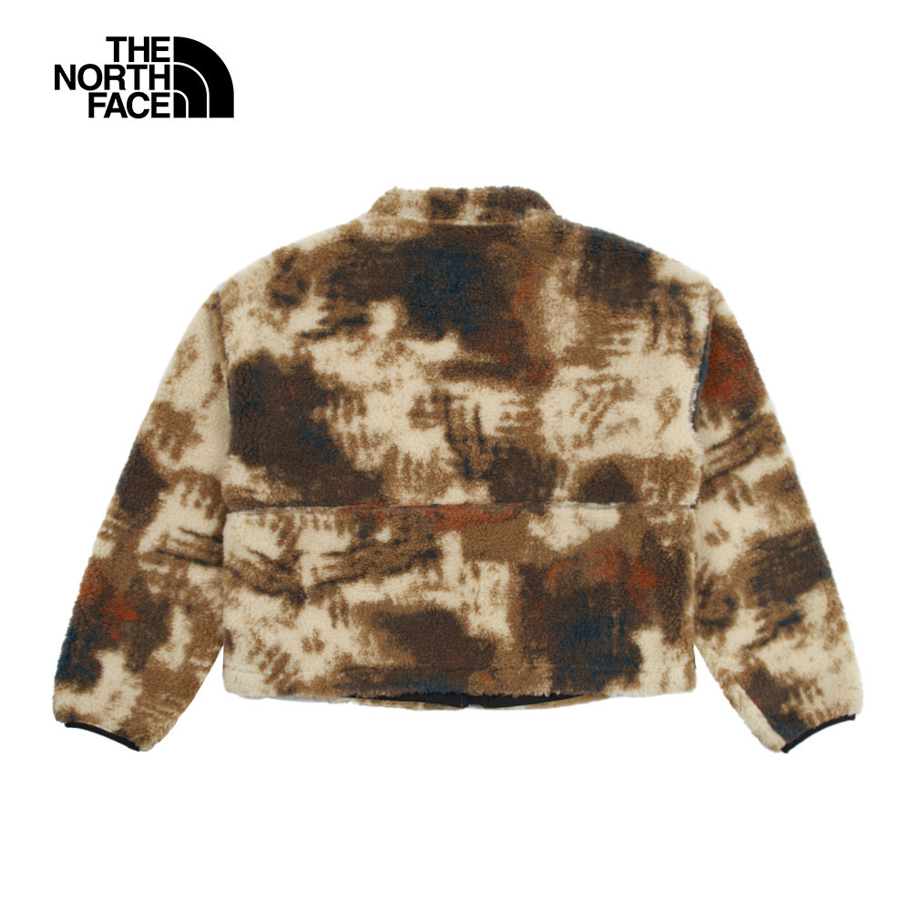 The North Face北面女款棕黑渲染舒適保暖可調節下擺抓絨外套｜83UV4QO