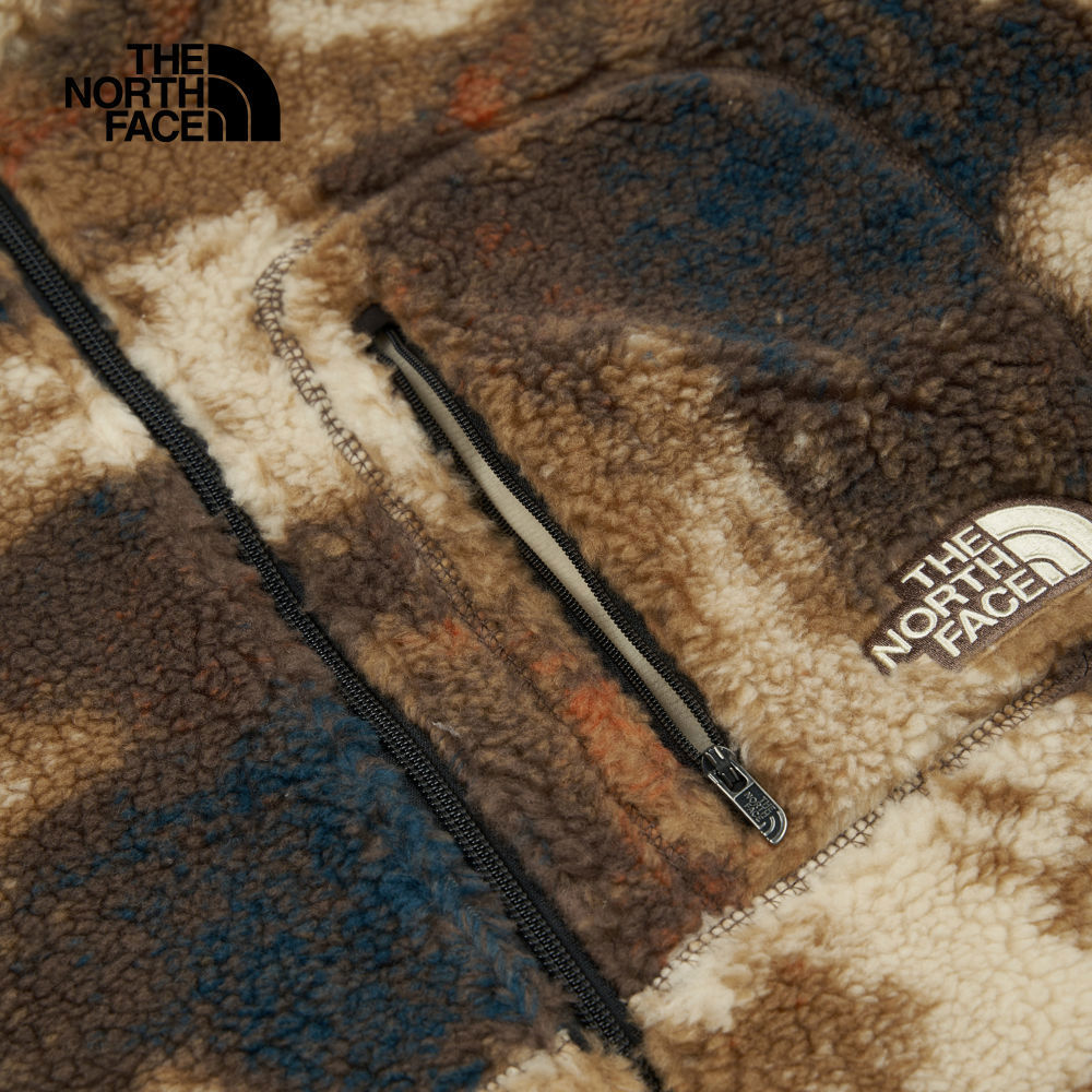 The North Face北面女款棕黑渲染舒適保暖可調節下擺抓絨外套｜83UV4QO