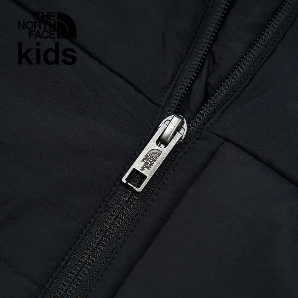 The North Face北面兒童黑色防風防潑水可拆卸袖子連帽鋪棉外套｜89XKJK3
