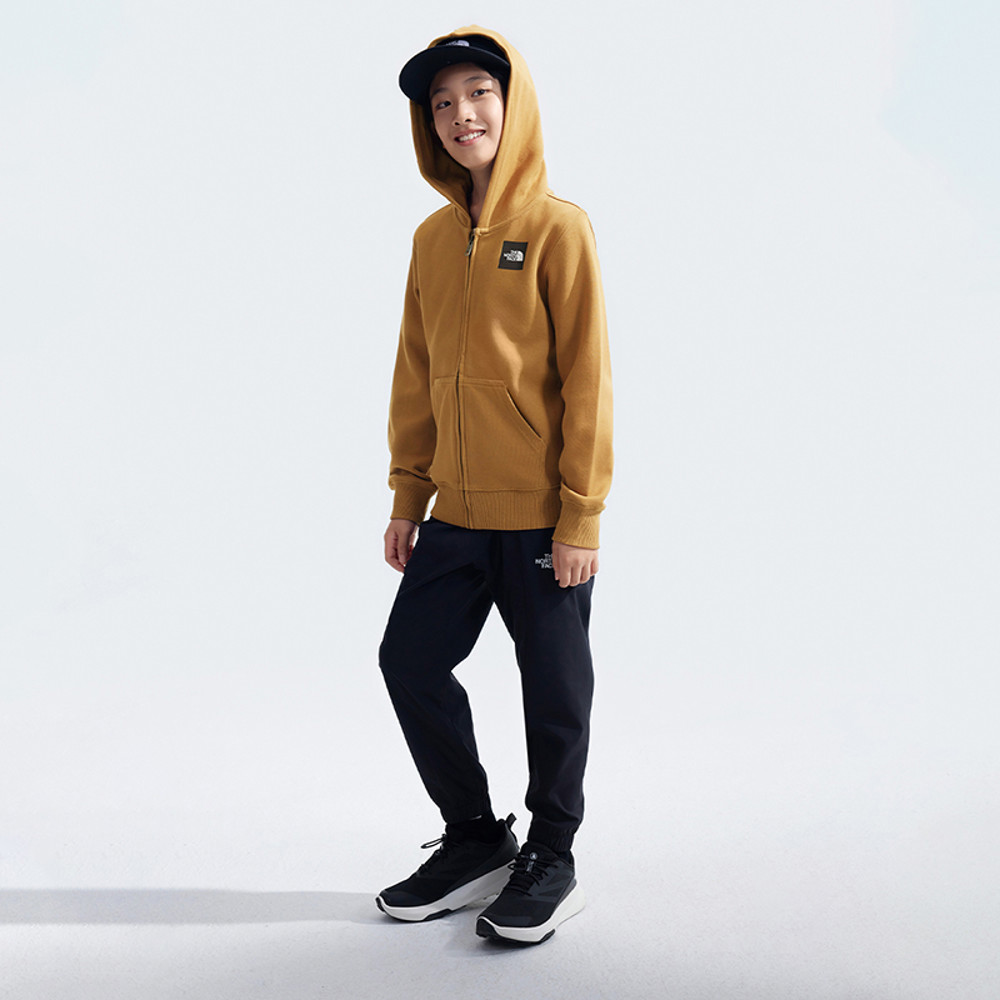 The North Face北面兒童棕色舒適大尺寸印花連帽外套｜89XW173