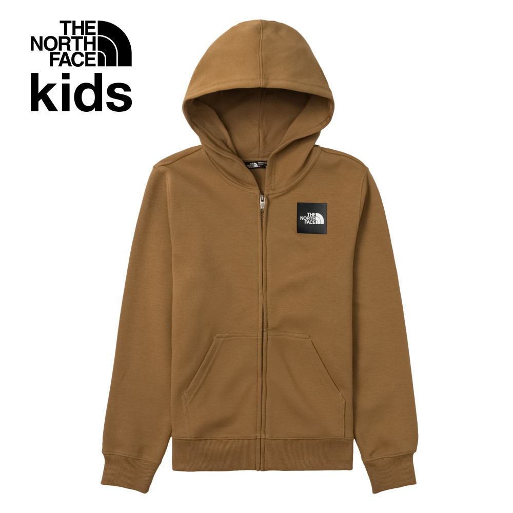 The North Face北面兒童棕色舒適大尺寸印花連帽外套｜89XW173