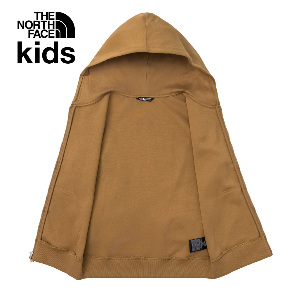The North Face北面兒童棕色舒適大尺寸印花連帽外套｜89XW173