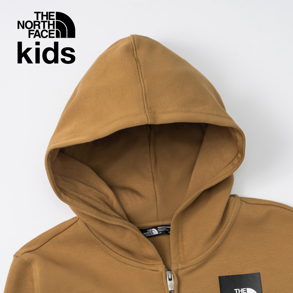 The North Face北面兒童棕色舒適大尺寸印花連帽外套｜89XW173