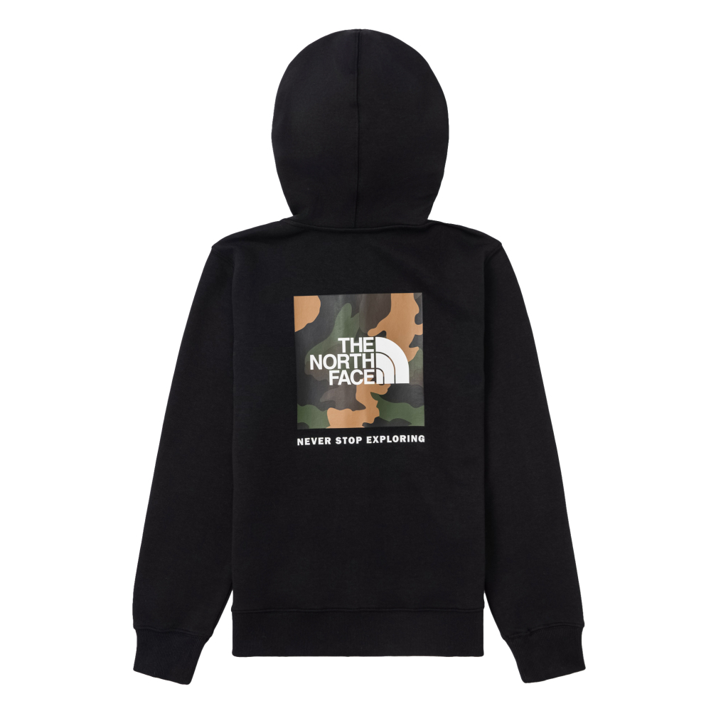 【10/27 00點限時搶購】The North Face北面兒童黑色舒適大尺寸印花連帽外套｜89XWJK3