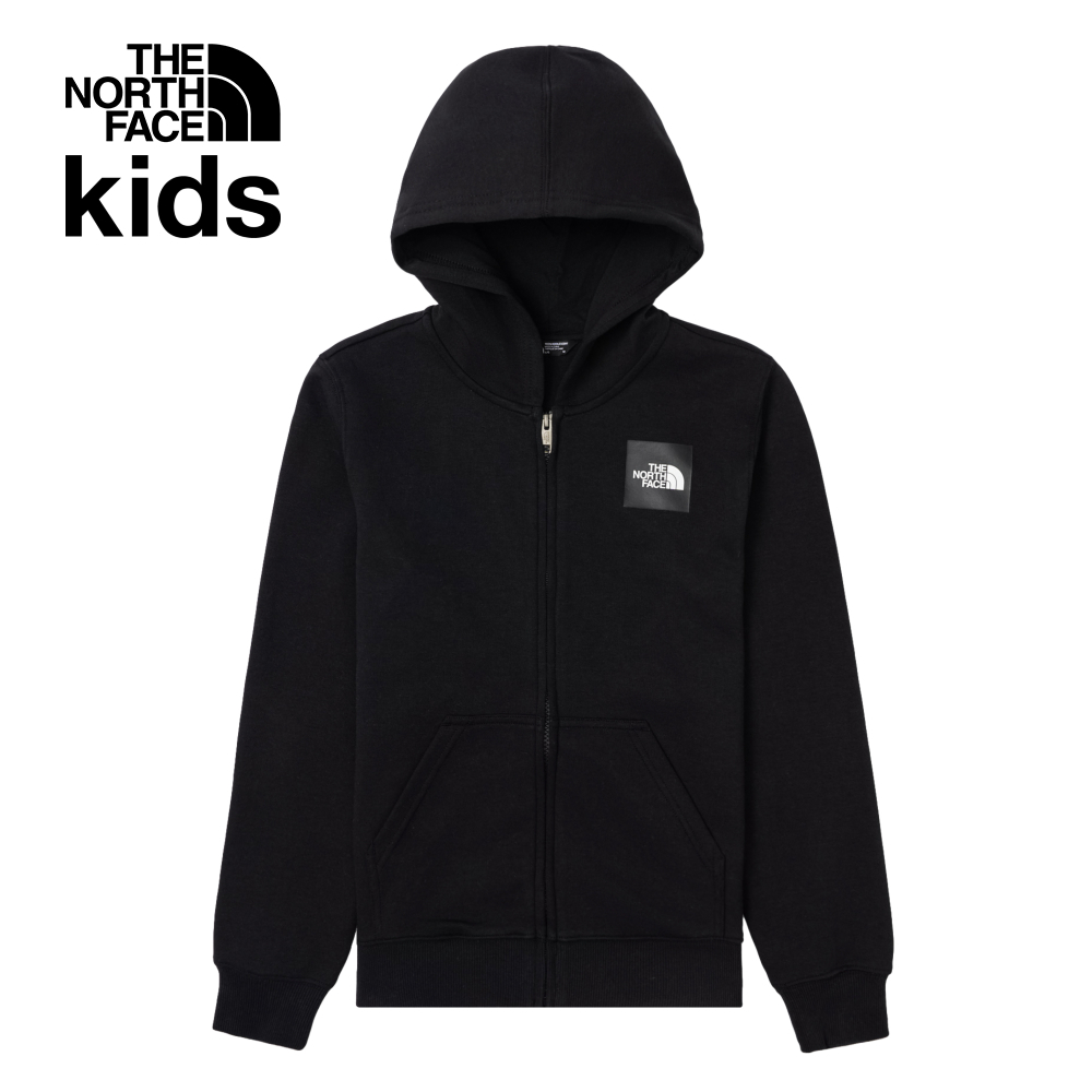 【10/27 00點限時搶購】The North Face北面兒童黑色舒適大尺寸印花連帽外套｜89XWJK3