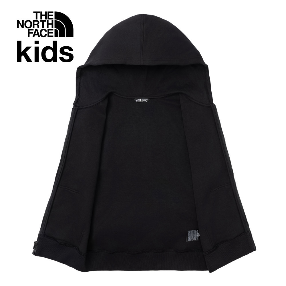 【10/27 00點限時搶購】The North Face北面兒童黑色舒適大尺寸印花連帽外套｜89XWJK3