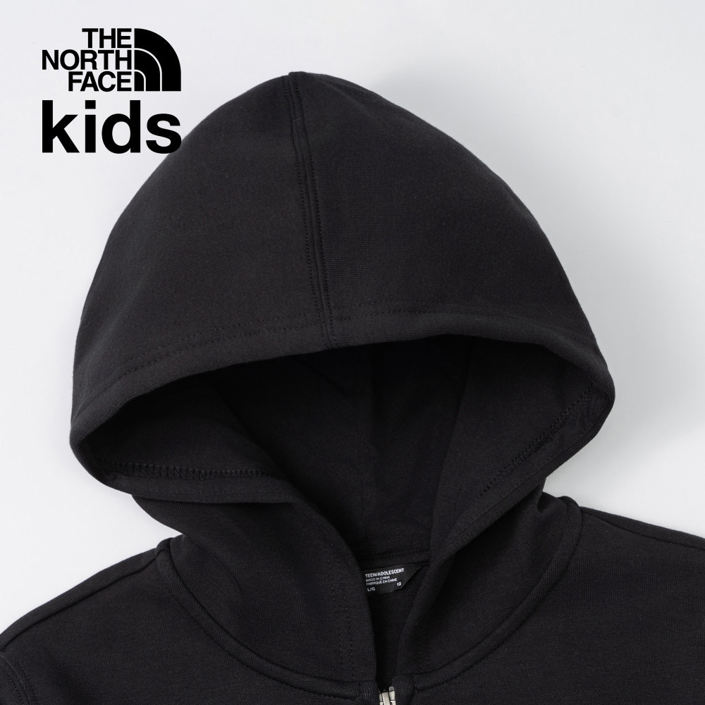 【10/27 00點限時搶購】The North Face北面兒童黑色舒適大尺寸印花連帽外套｜89XWJK3