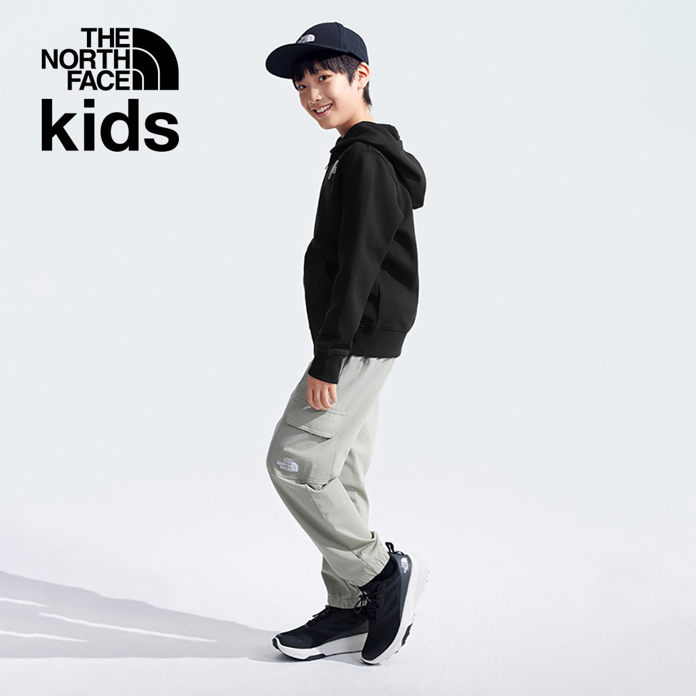 【10/27 00點限時搶購】The North Face北面兒童黑色舒適大尺寸印花連帽外套｜89XWJK3