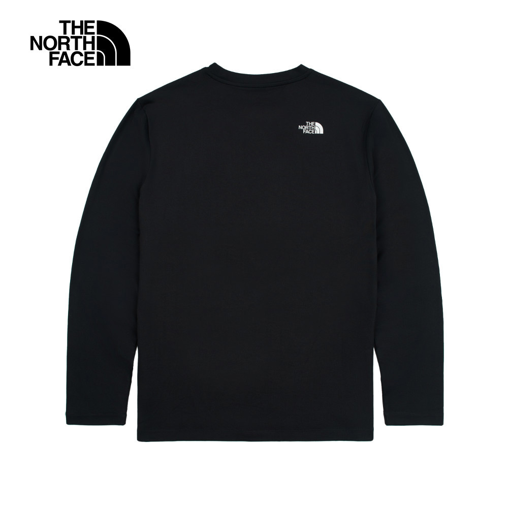 The North Face北面男款黑色吸濕排汗防曬長袖上衣｜89ZYJK3