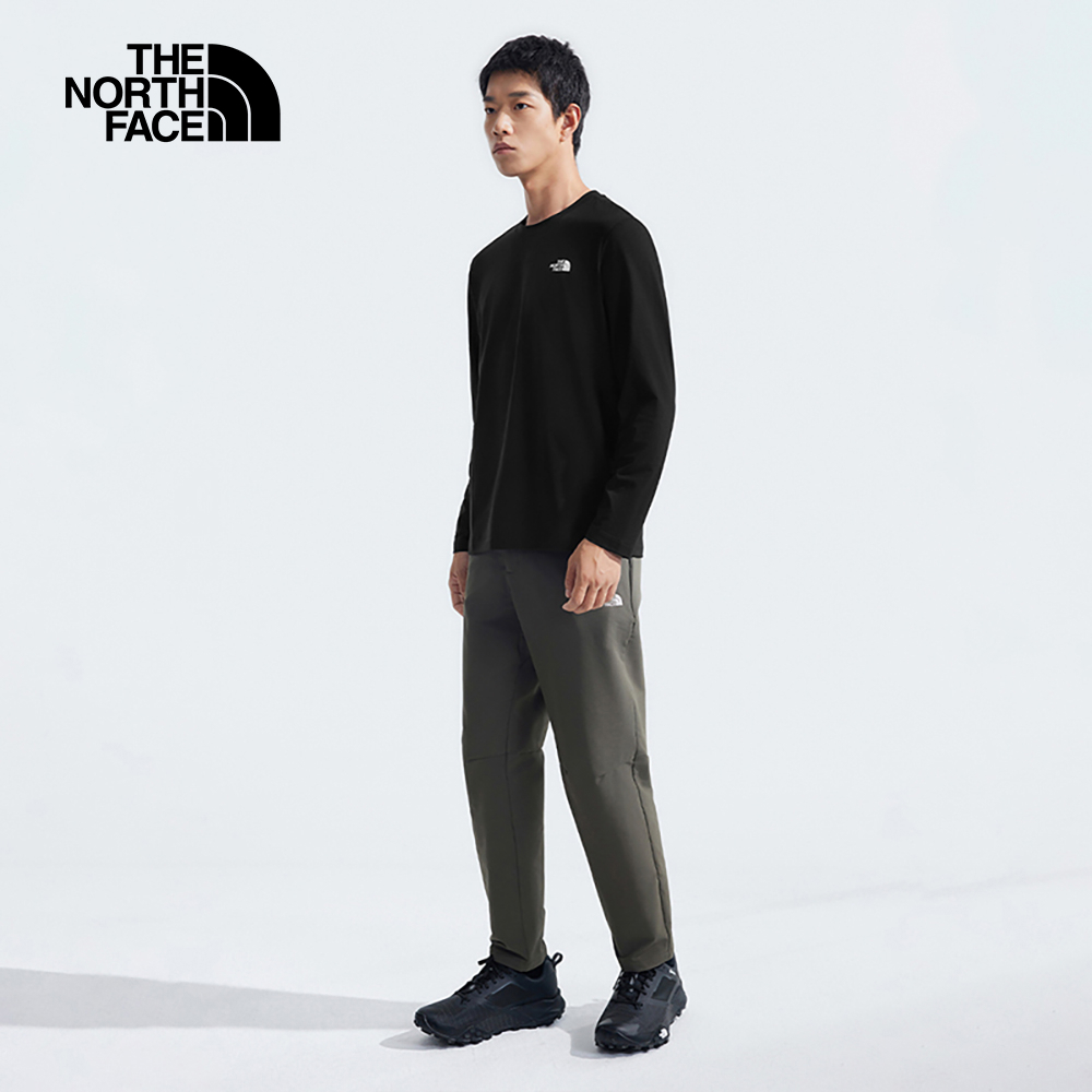 The North Face北面男款黑色吸濕排汗防曬長袖上衣｜89ZYJK3