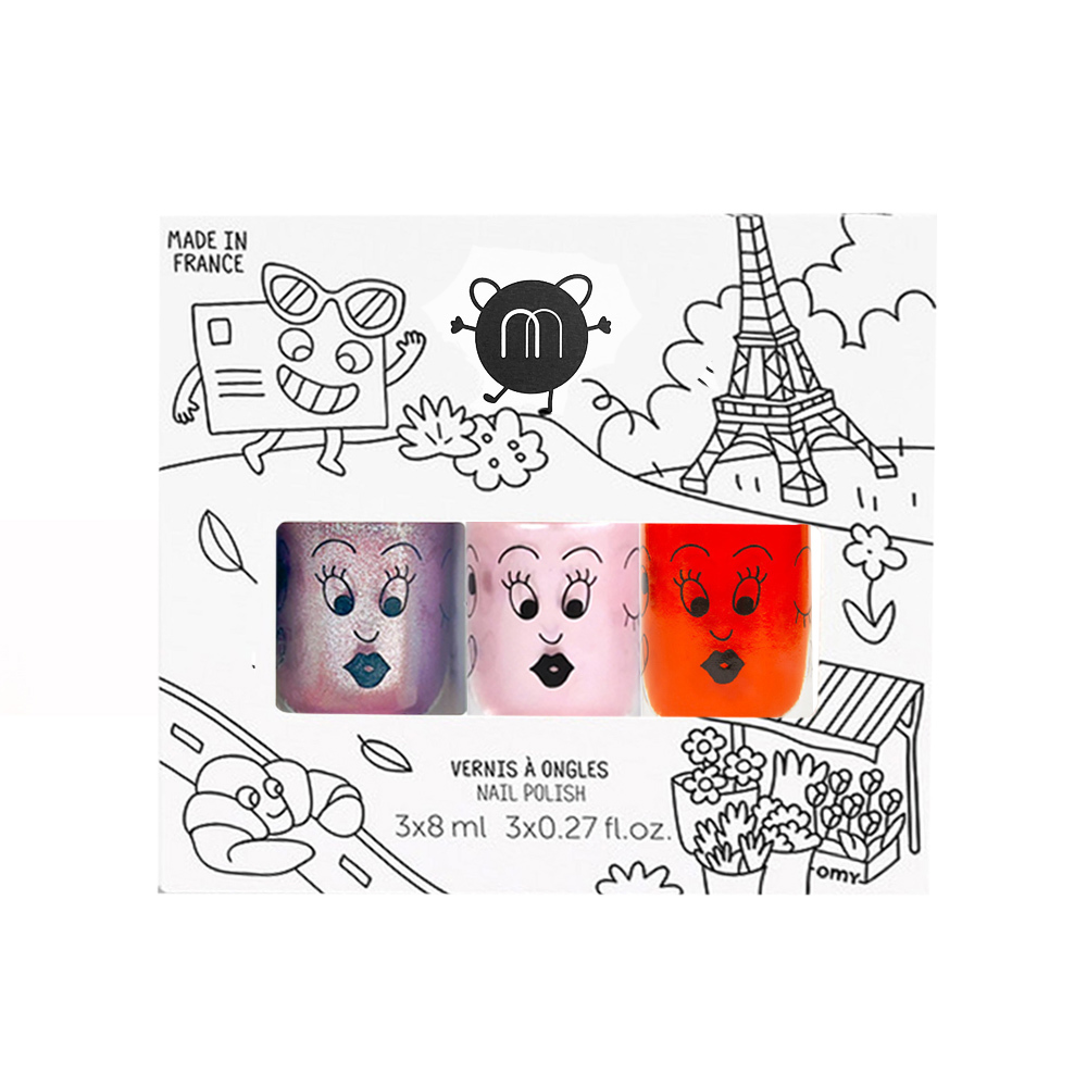 nailmatic 兒童水漾亮彩指甲油-城市芭蕾(3入) (LALA+Daisy+Dori)