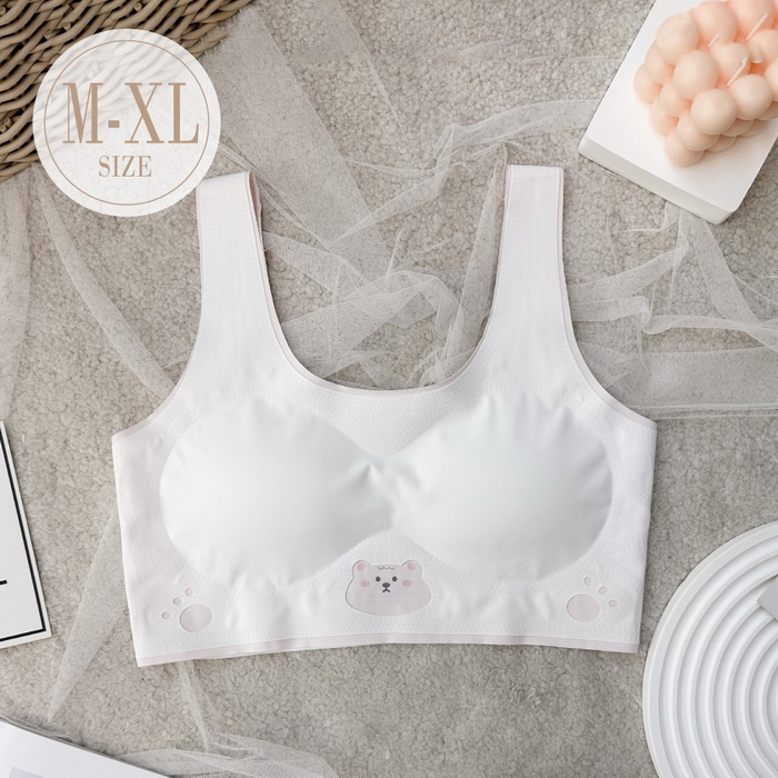 學生胸衣【櫻花貝貝】可愛小熊無鋼圈少女內衣 M-XL'' (白)-【2109】